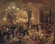 Adolph von Menzel Ball Supper oil painting on canvas